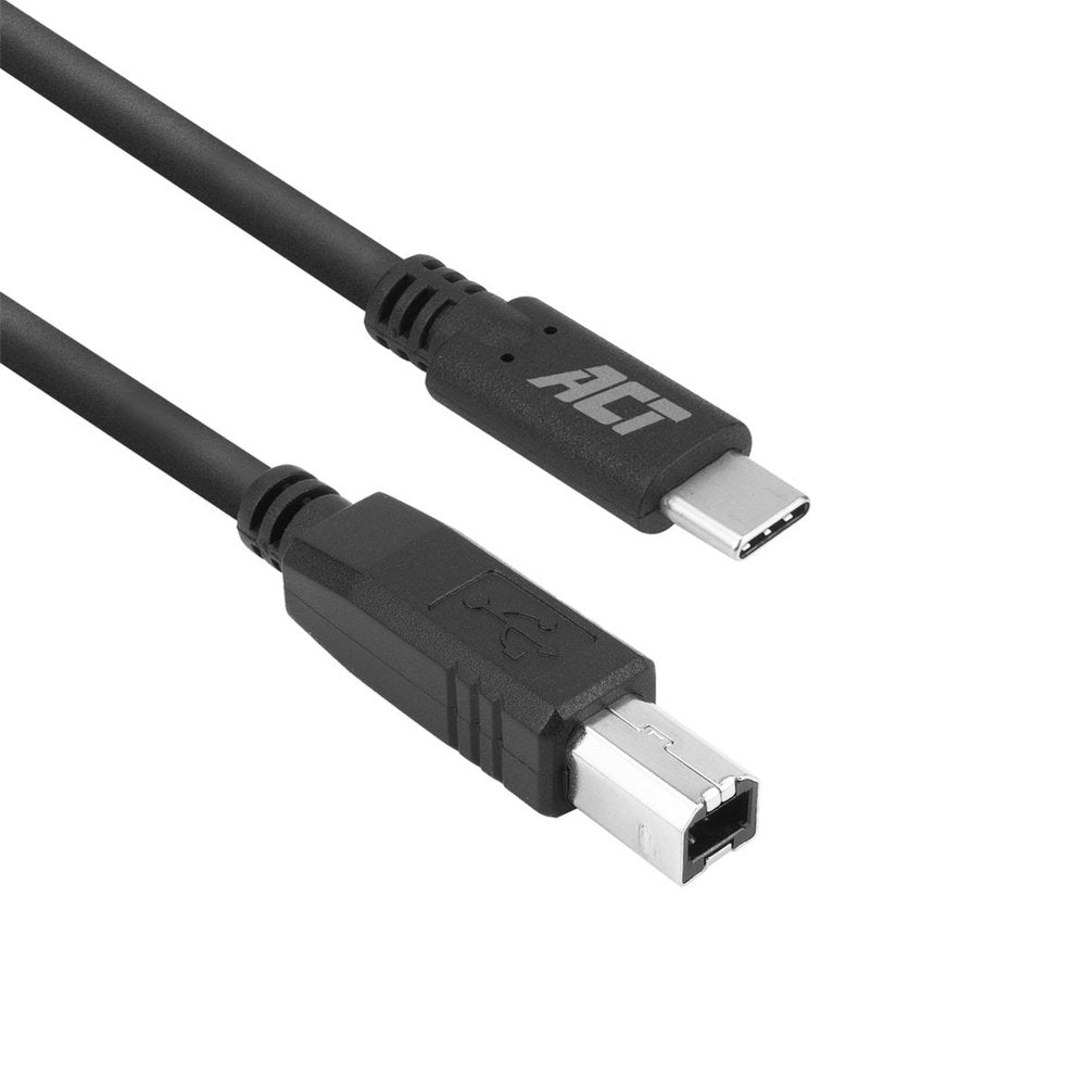 ACT | USB 2.0 Kabel | USB-C naar USB-B | 1,8m | Zwart - Matmuis